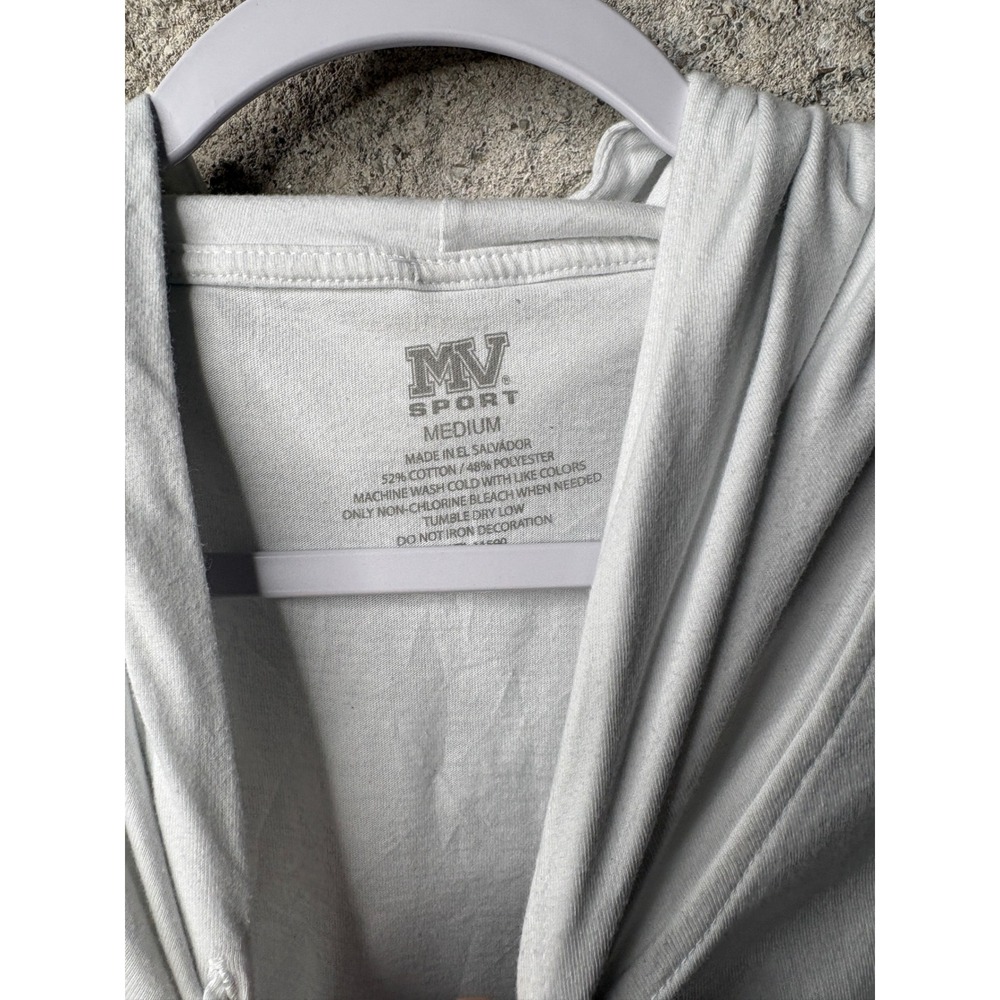 MV Sport Dollywood White Cropped High-Low Graphic Hoodie Womens Medium‎ - Picture 3 of 6